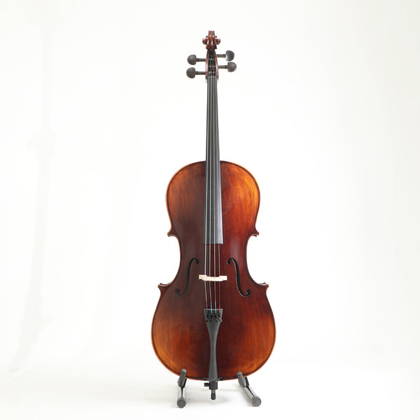 Viotune 4/4 Size Handmade Intermediate Cello Set for Adults Studen With 8years+ Natural Flame